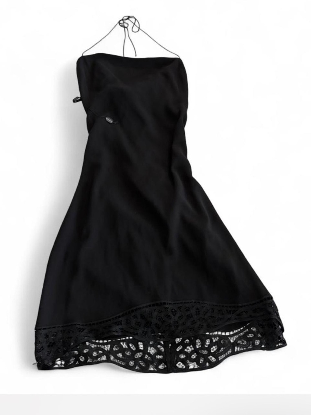 Elie Tahari Black Strapless Dress with Lace Hem